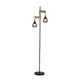 E27 120W Standing Lamp 1640mm Timber and Black E27 120W Standing Lamp 1640mm Timber and Black